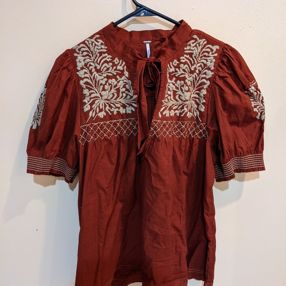 LG Free People Rust Colored Blouse